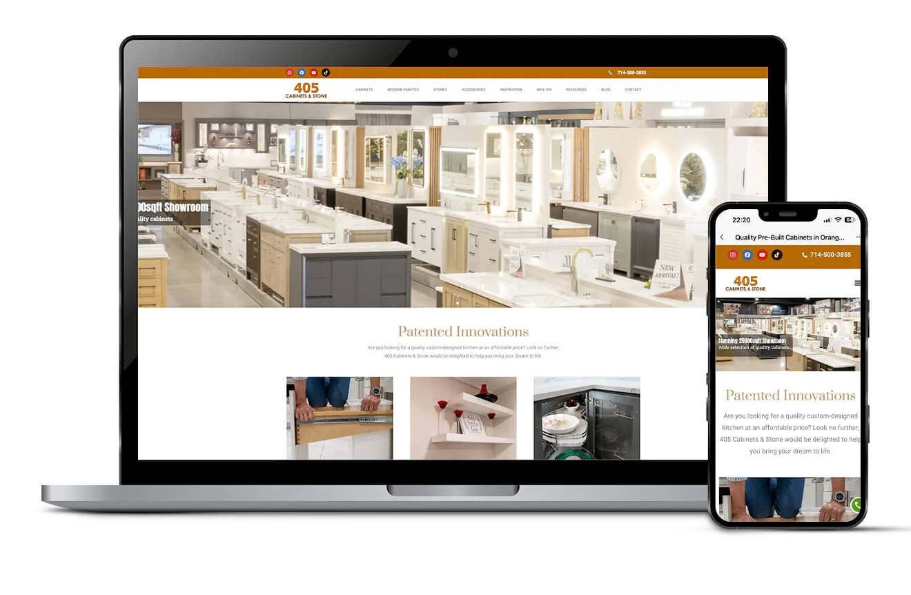 405 Cabinets & Stone website