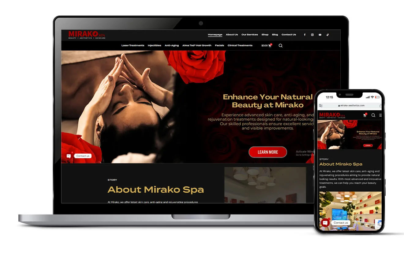 Mirako Aesthetics website