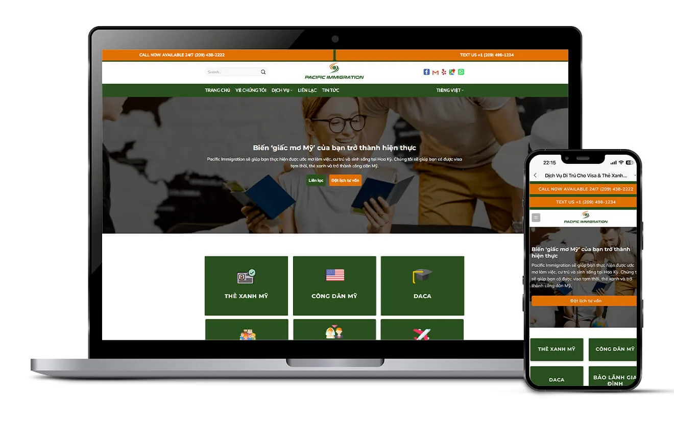 Pacific Immigration USA website