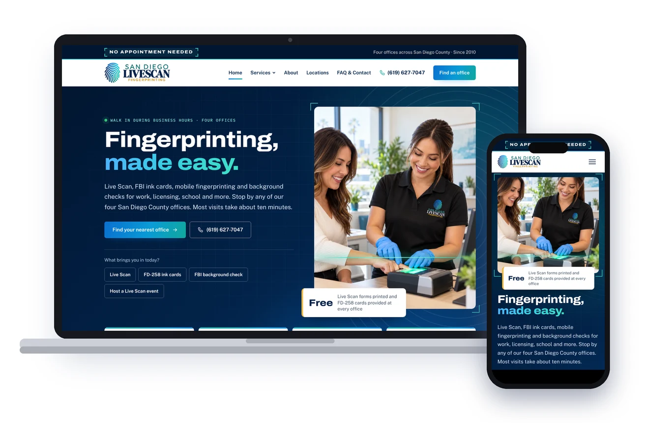 San Diego Livescan website
