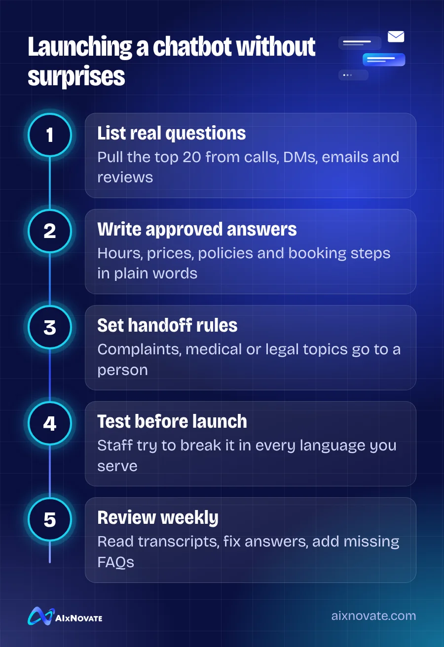 Launching a chatbot without surprises