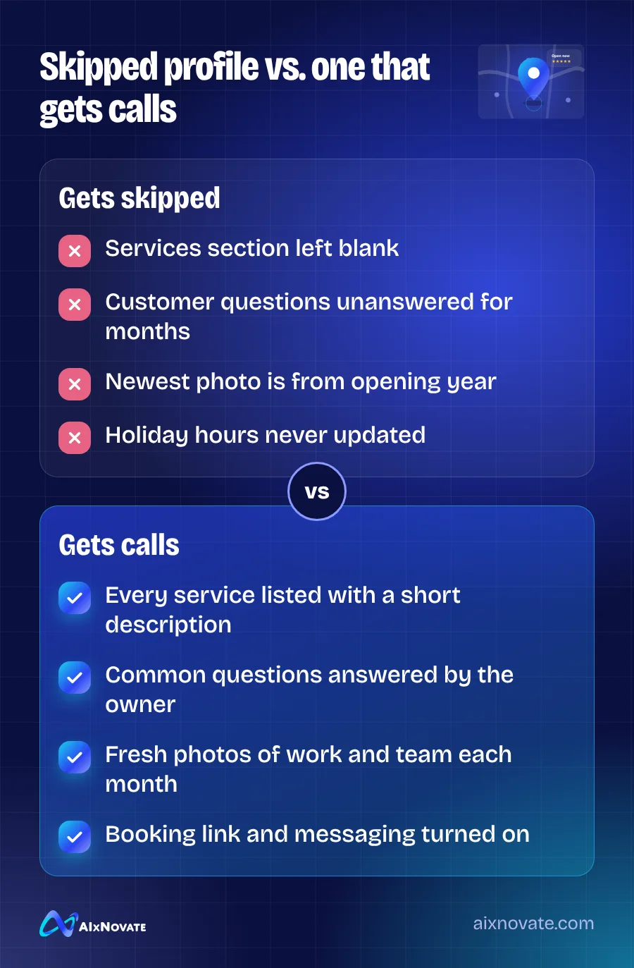 Skipped profile vs. one that gets calls