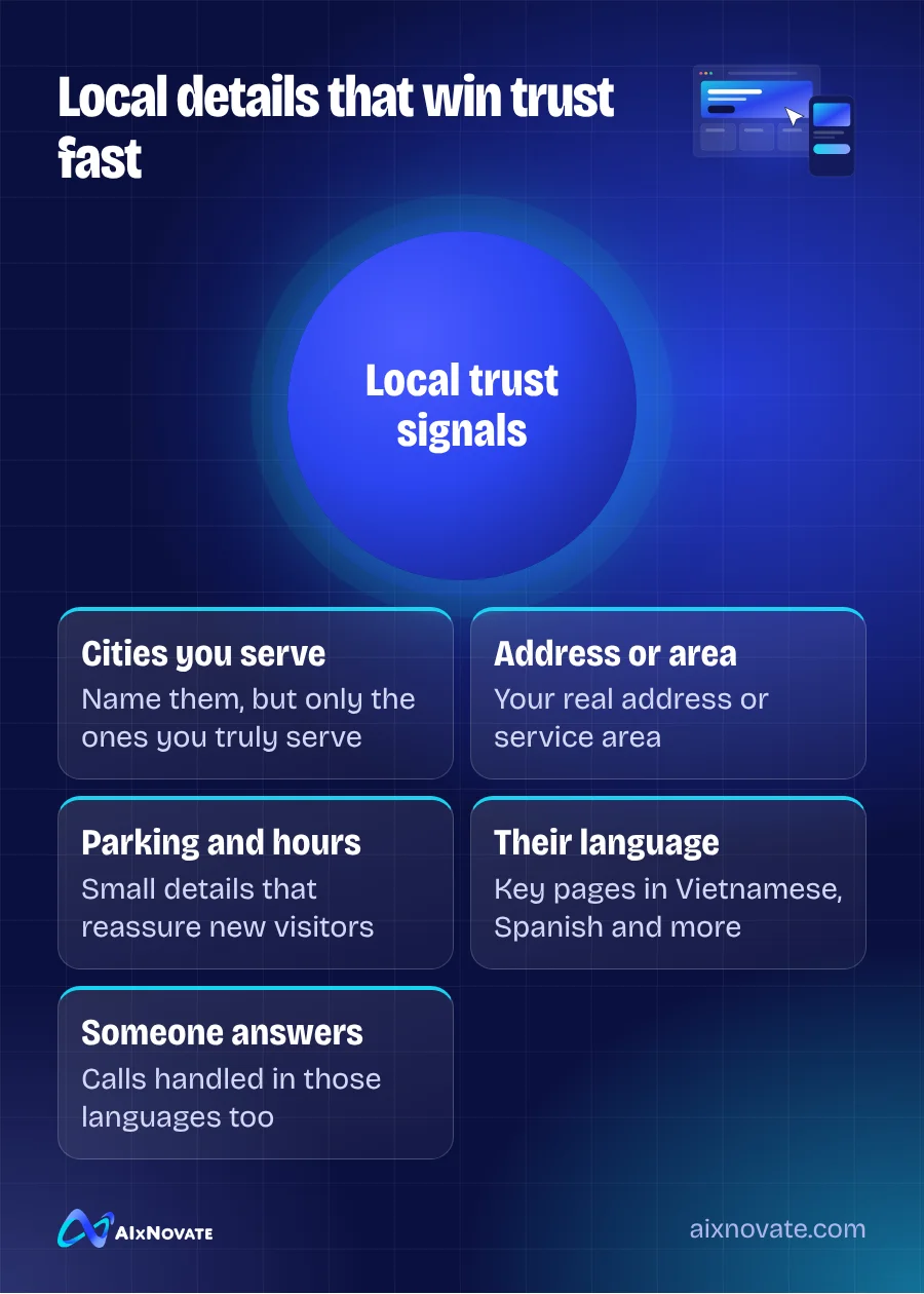 Local details that win trust fast