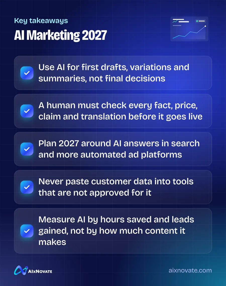 Key takeaways checklist: AI Marketing 2027