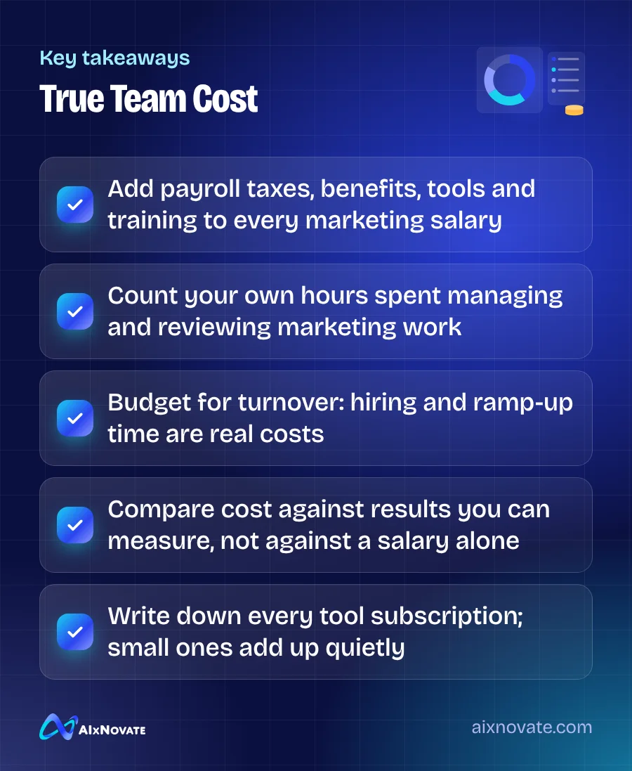 Key takeaways checklist: True Team Cost
